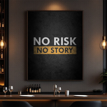 No Risk, No Story – Motivational Wall Art Canvas for Home, Office, or Gym