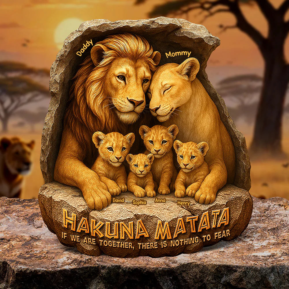 Lion Family Plaque - Personalized Gifts