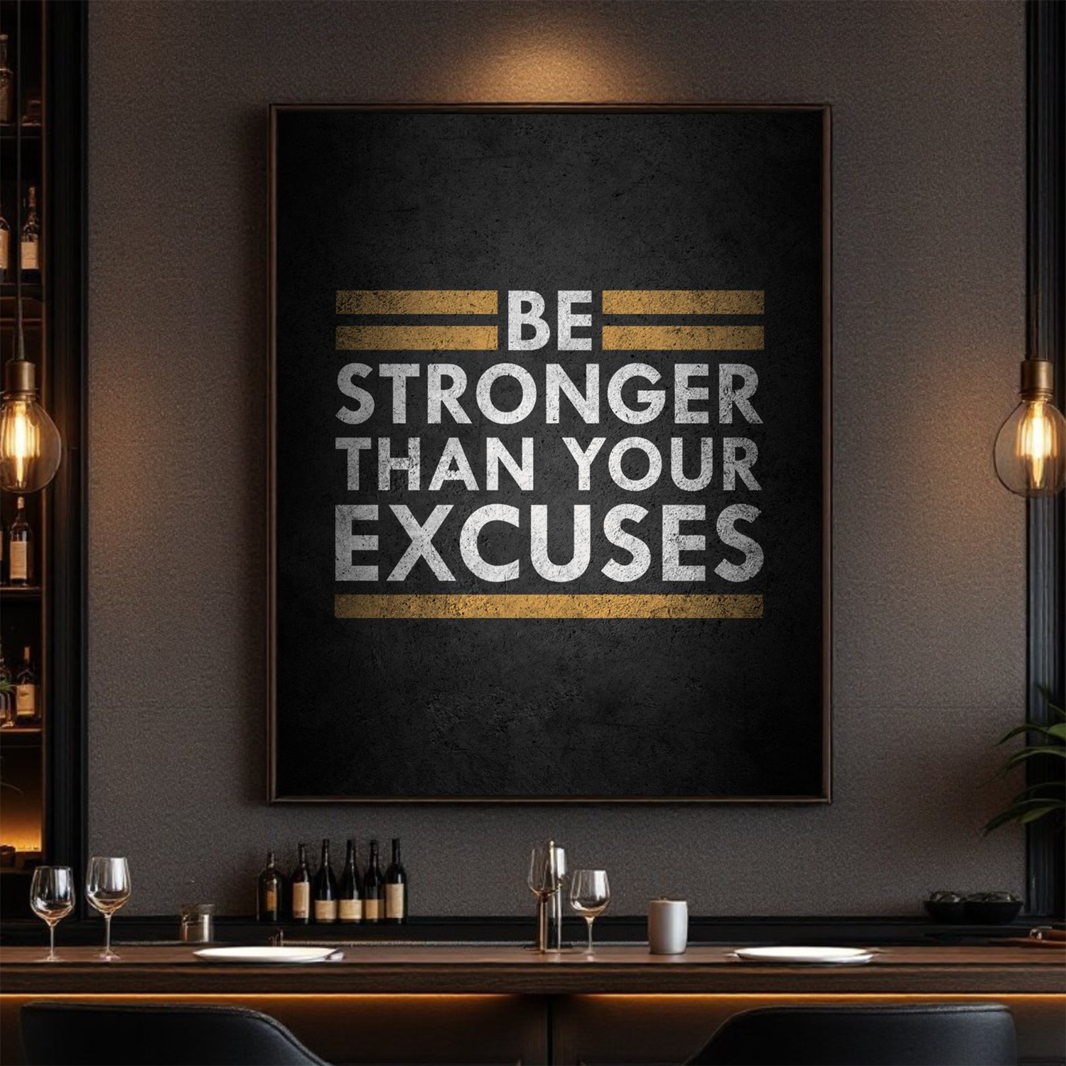 Be Stronger Than Your Excuses – Motivational Wall Art Canvas for Home, Office, or Gym
