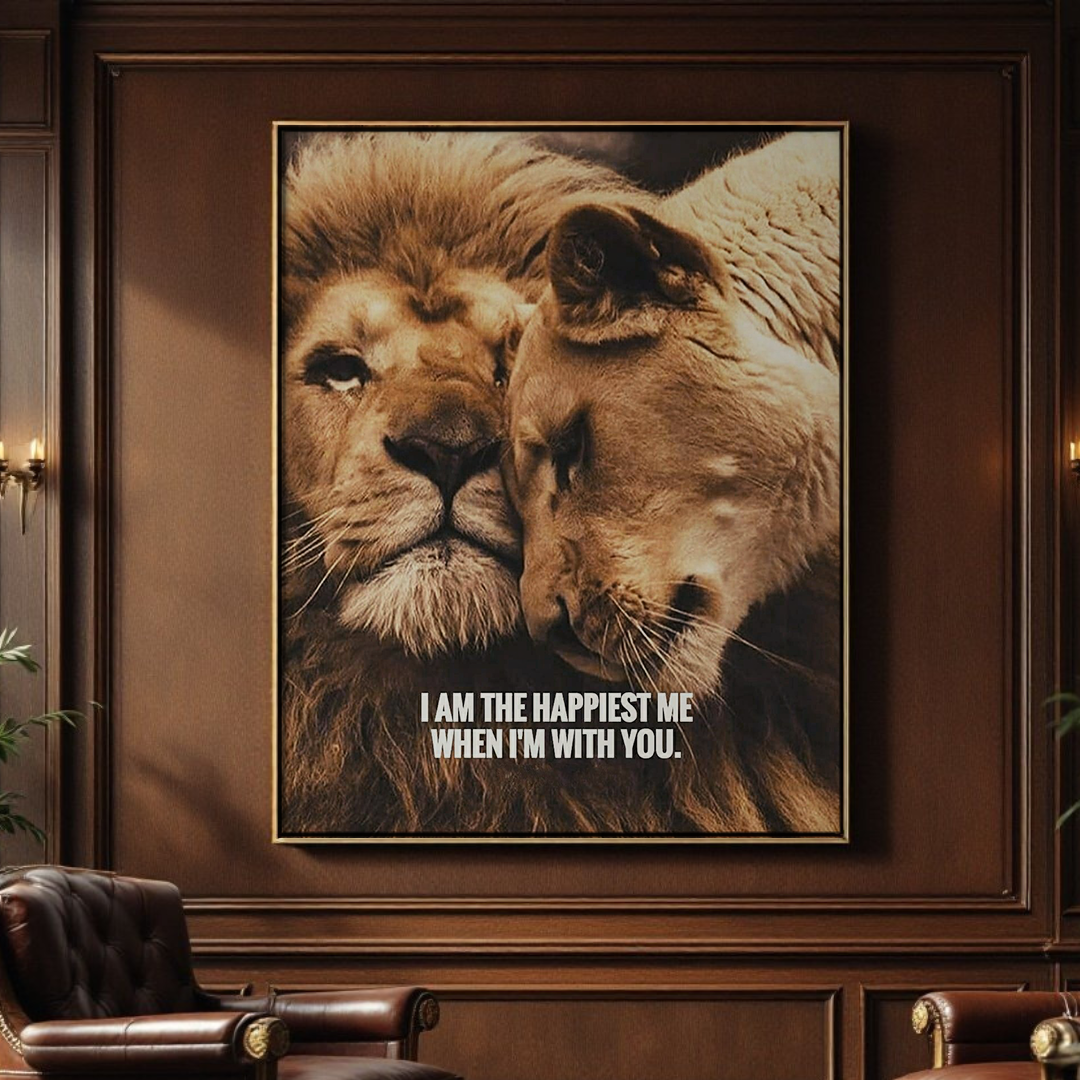 I Am the Happiest Me When I'm with You - Motivational Quotes Canvas for Mother's Day Gift