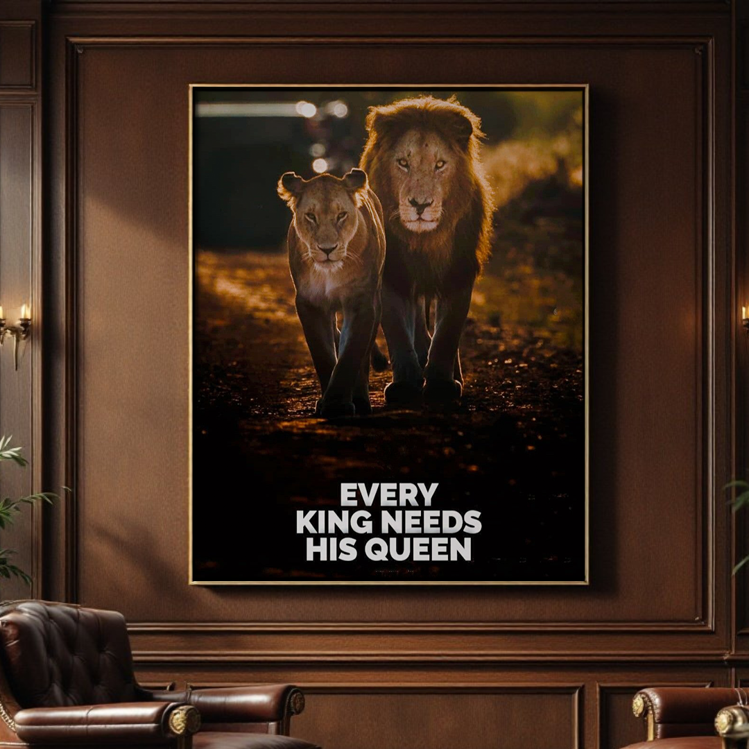 Every King Needs His Queen - Motivational Quotes Canvas for Mother's Day Gift