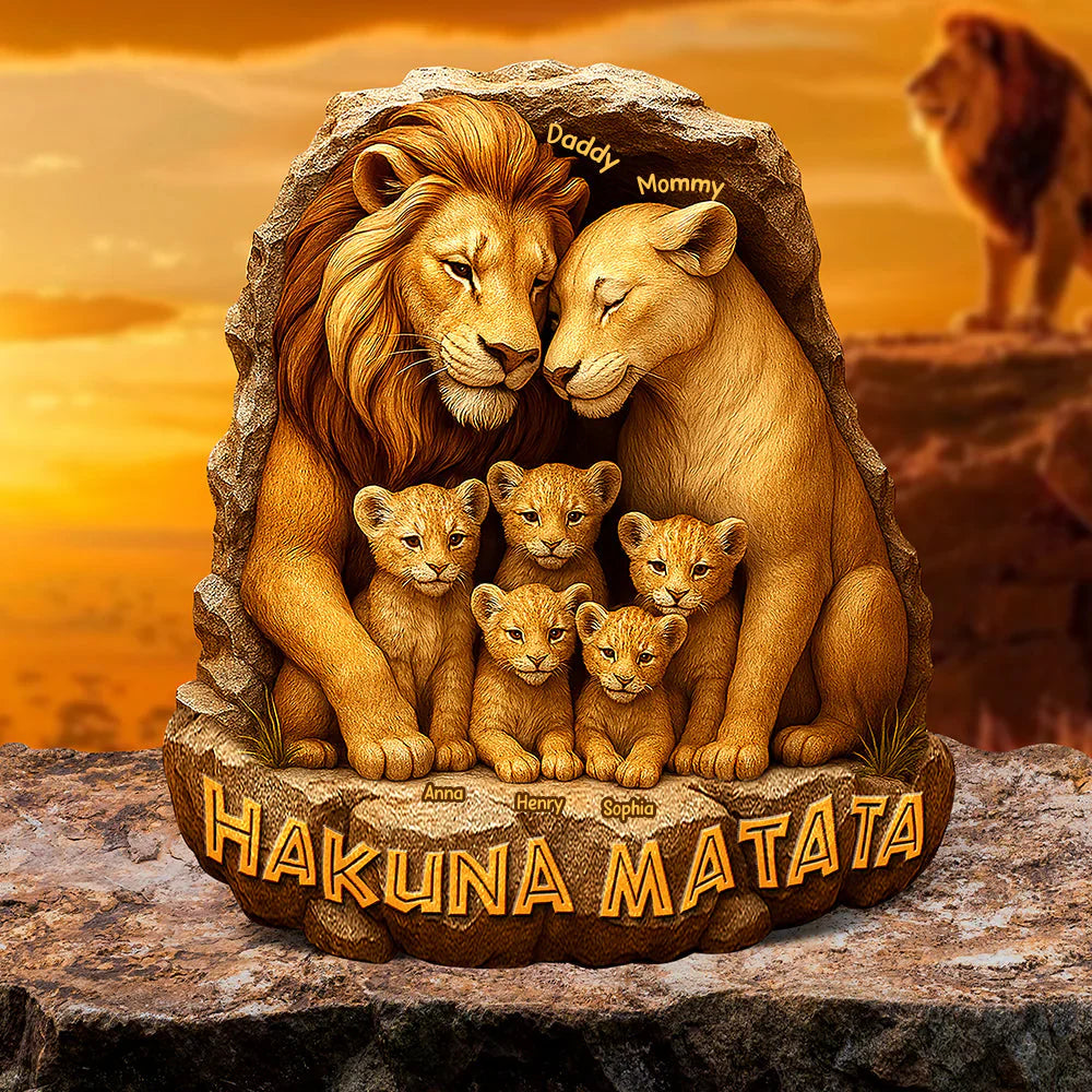 Lion Family Plaque - Personalized Gifts