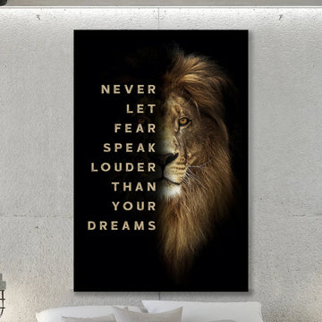 Winners Never QUIT And Quitters Never WIN Lion Motivation Canvas