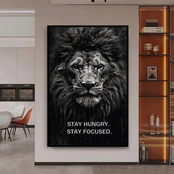 Lion Motivational Digital Print, Lion, Lion Wall Art, Motivational Poster, Black and White, Lion Painting, Digital Print, Motivational Art