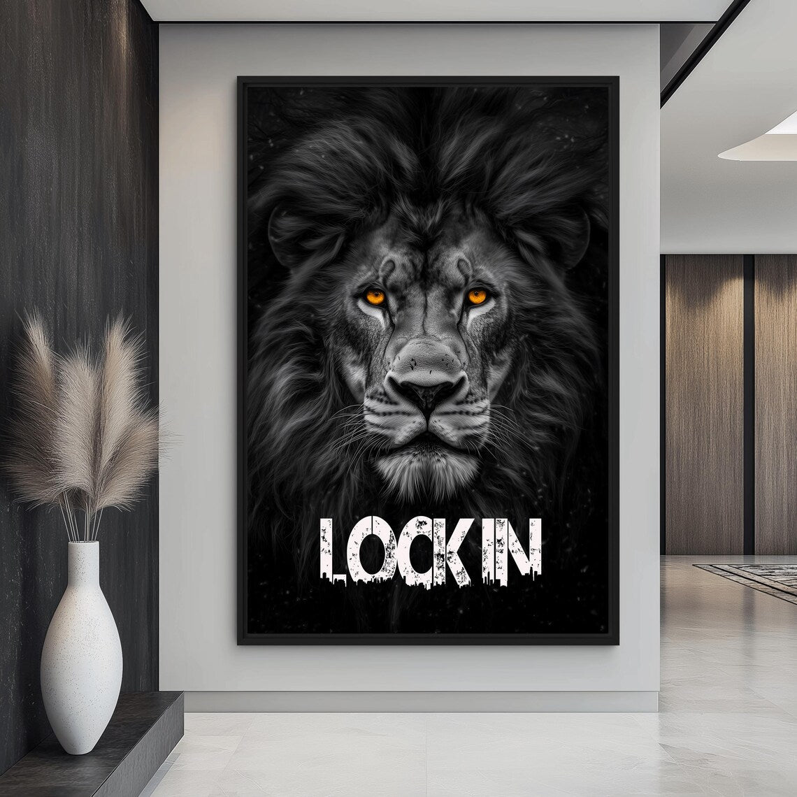 Lock In Lion Motivation Canvas