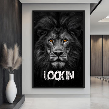 Lock In Lion Motivation Canvas